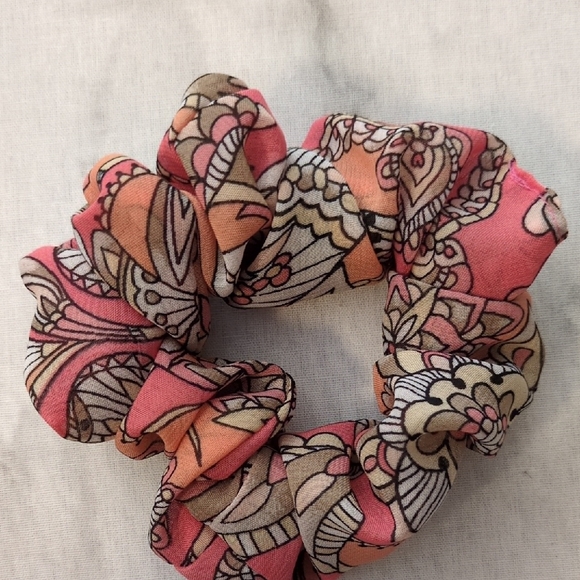 3/$20 Floral Patterned Hair Scrunchie - Picture 2 of 2